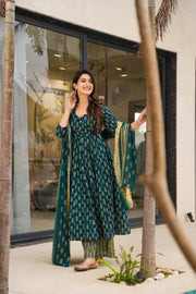 Emerald Green Muslin Suit