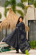 Black Floral Muslin Suit