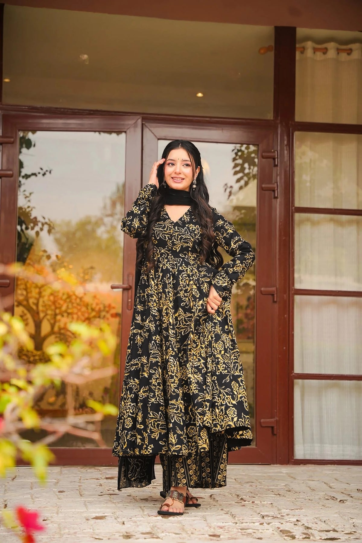 Black Gold Muslin Suit
