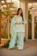 ky Blue Floral Cambric Cotton Suit