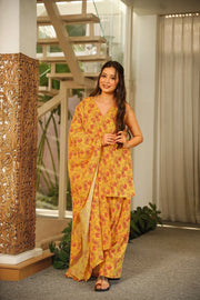 Mustard Paisley Cambric Cotton Suit