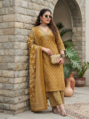 Pooja Plus Size Yellow Straight Kurta With Palazo & Dupatta