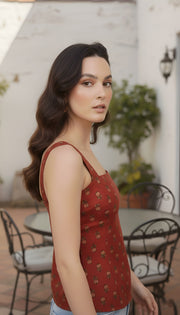 Maroon Stylish Printed Top For Women