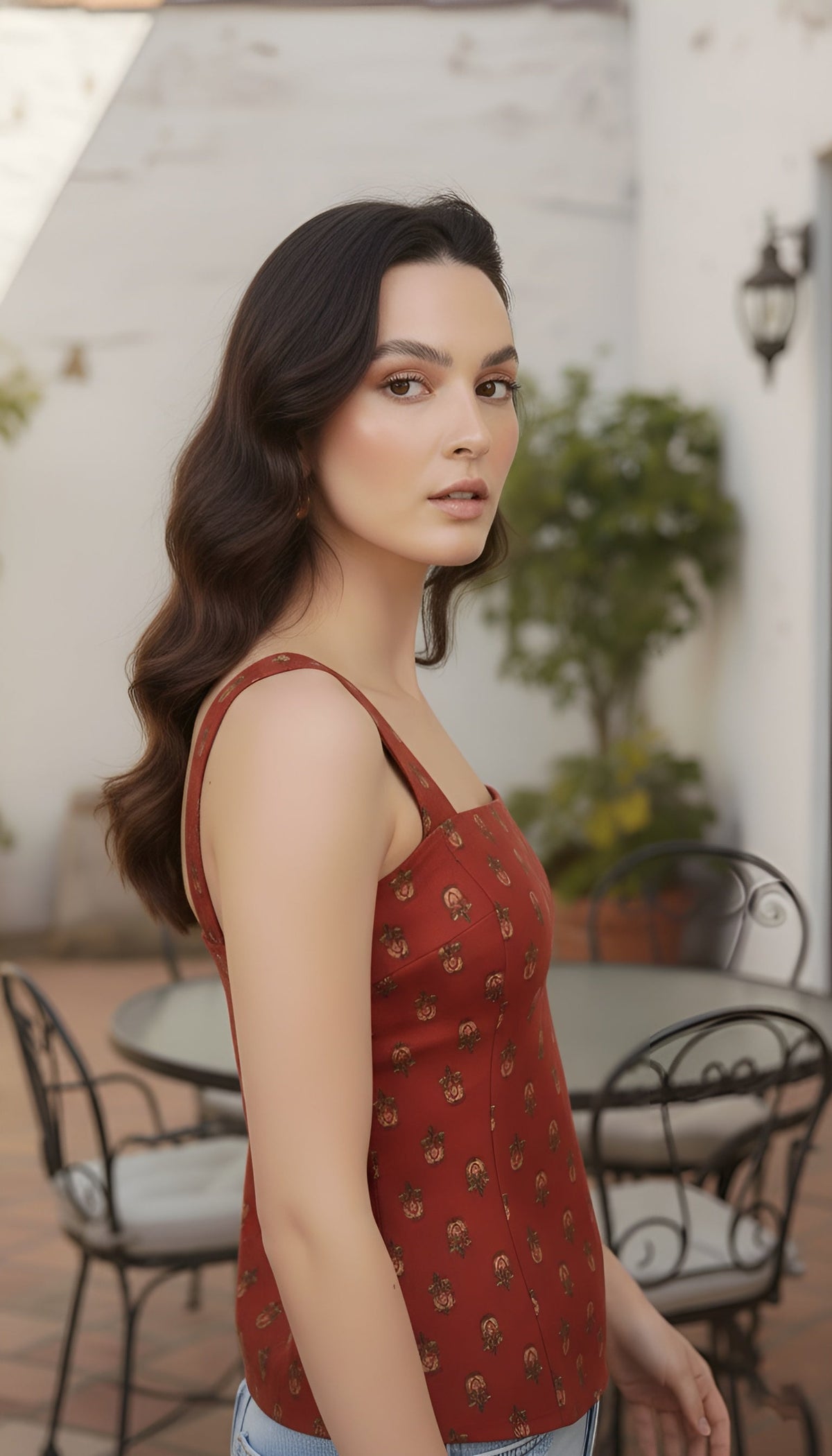 Maroon Stylish Printed Top For Women