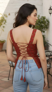 Maroon Stylish Printed Top For Women
