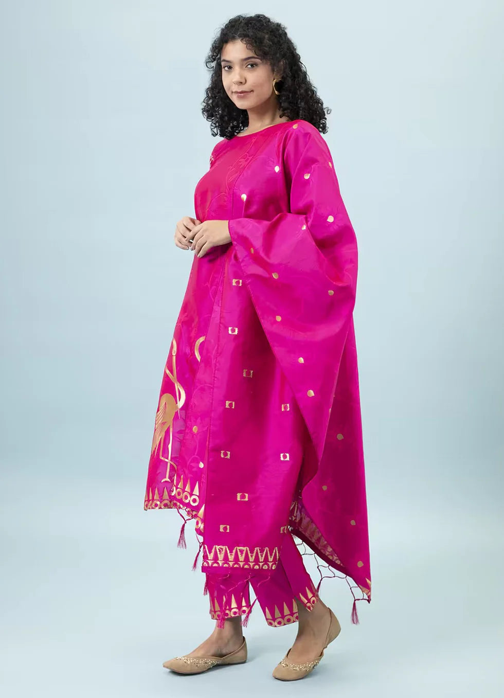Gulnaar Printed Cotton Silk Kurta Set