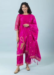 Gulnaar Printed Cotton Silk Kurta Set
