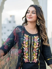 Zariya Embroidered Viscose Rayon Kurta Set