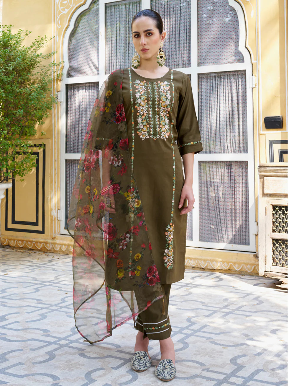 Elira Green Floral Set