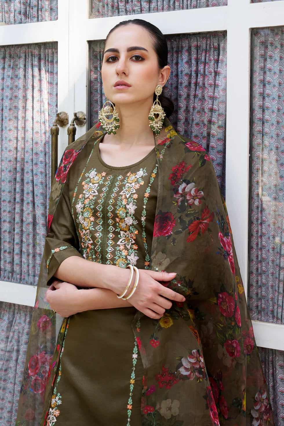 Elira Green Floral Set