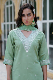 Aarna Embroidered Cotton Silk Kurta Set