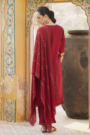 Zivara Embroidered Viscose Rayon Kurta Set
