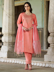 Zariya Embroidered Viscose Rayon Kurta Set