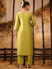 Ira Olive Festive Kurta Set