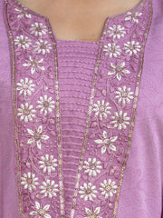 Zarmina Lilac Embroidered Kurta Set