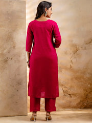 Gulposh Fuchsia Embroidered Kurta Set