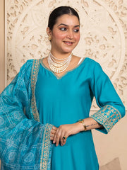 Teal Noor Embroidered Festive Set
