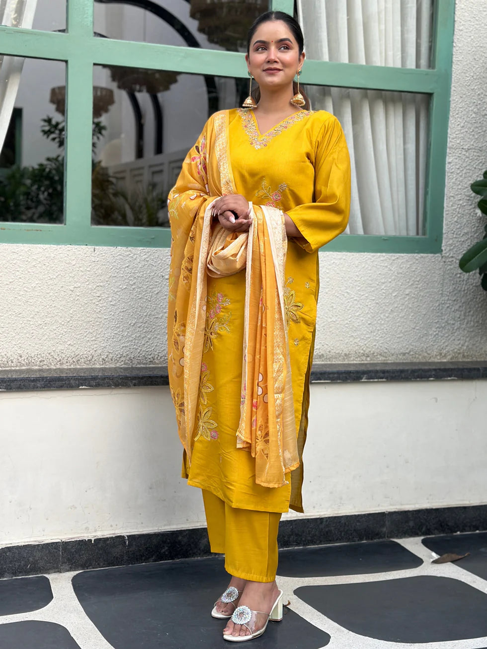 Sunshine Gulnaar Embroidered Festive Set