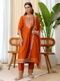 Ira Embroidered Silk Kurta Set