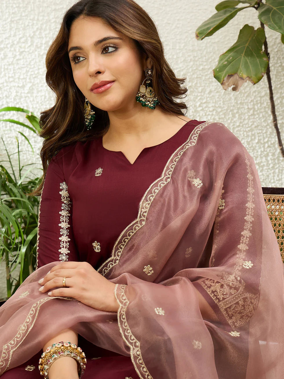 Ira Embroidered Chinon Kurta Set