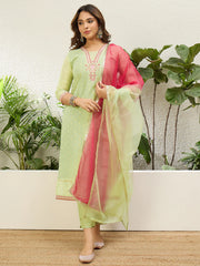 Ira Embroidered Chanderi Kurta Set