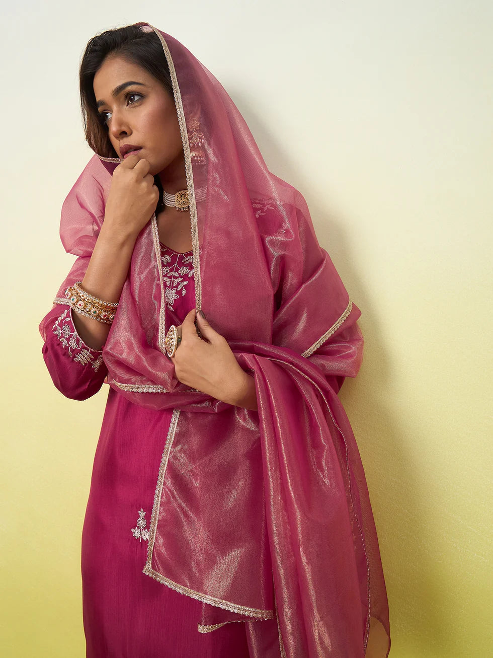 Ira Embroidered Silk Kurta Set