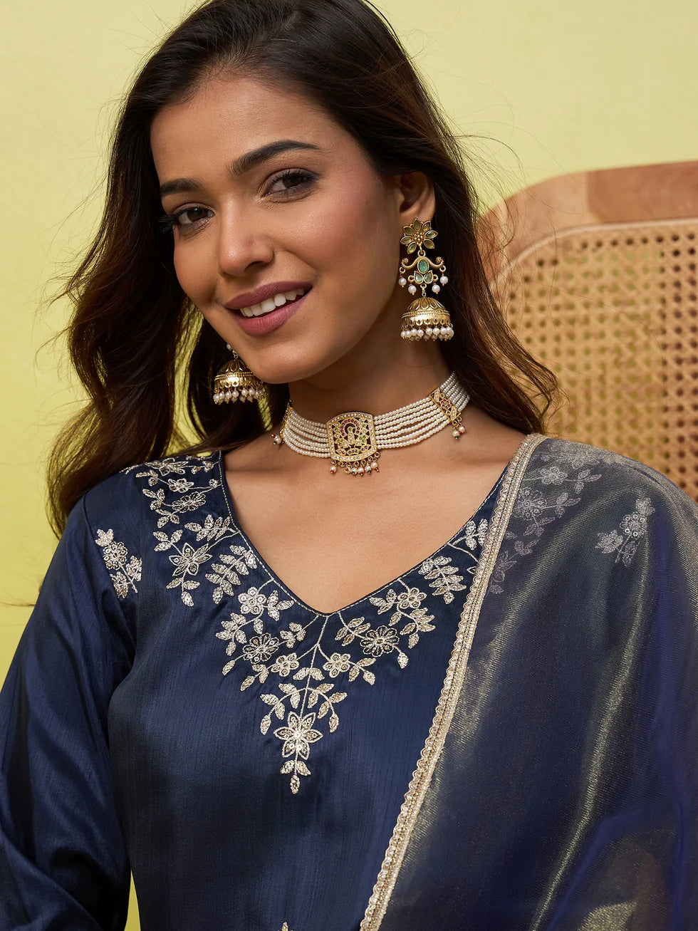 Ira Embroidered Silk Kurta Set