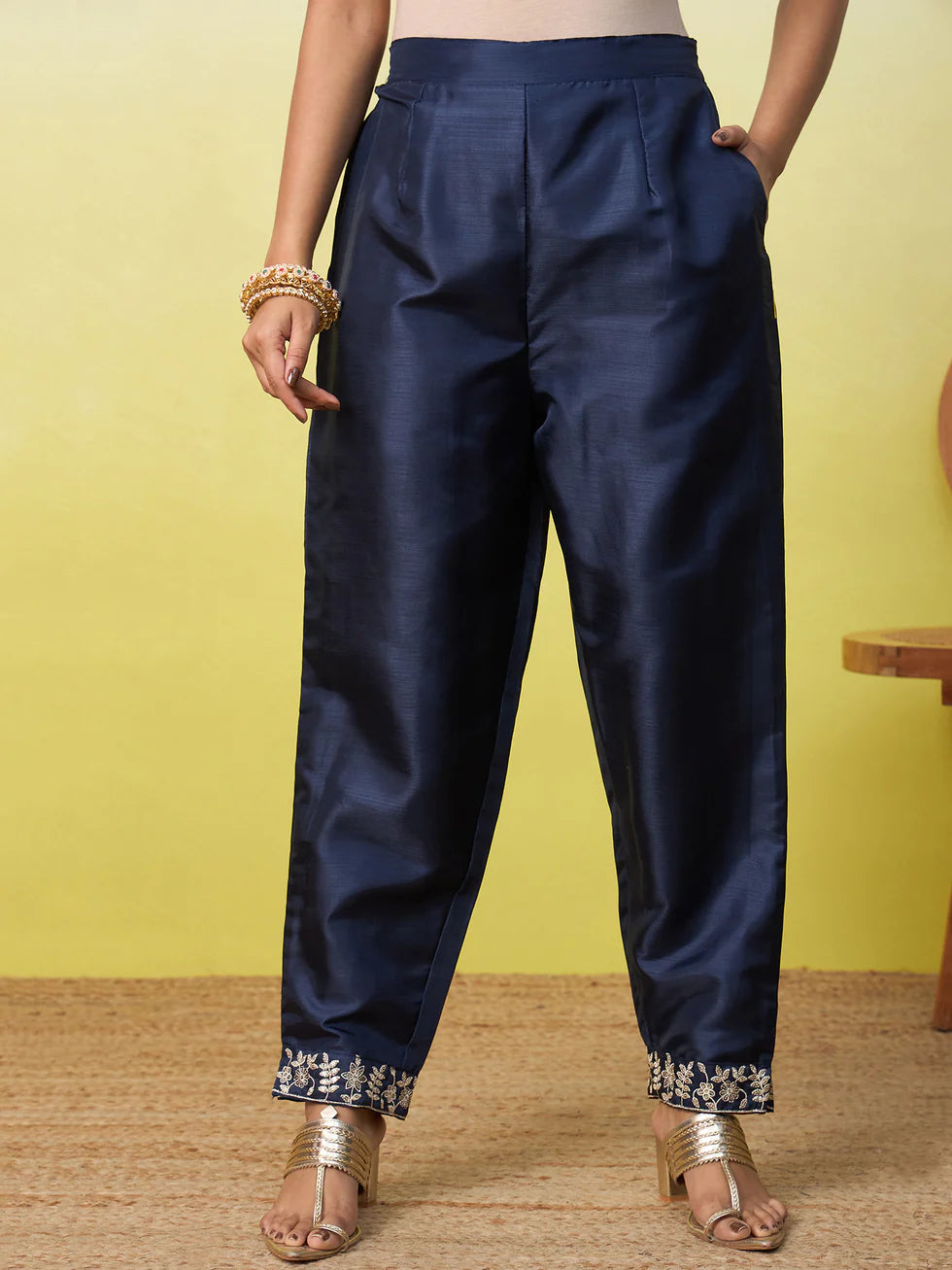 Ira Embroidered Silk Kurta Set