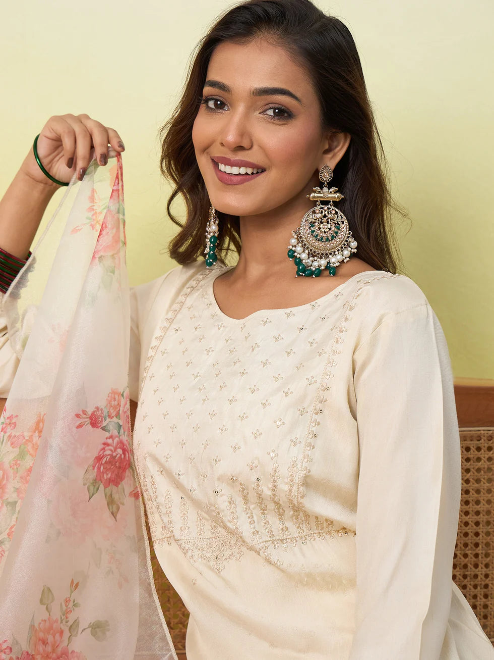 Ira Embroidered Silk Kurta Set
