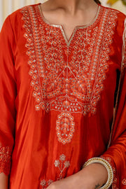 Aisha Embroidered Silk Blend Kurta Set