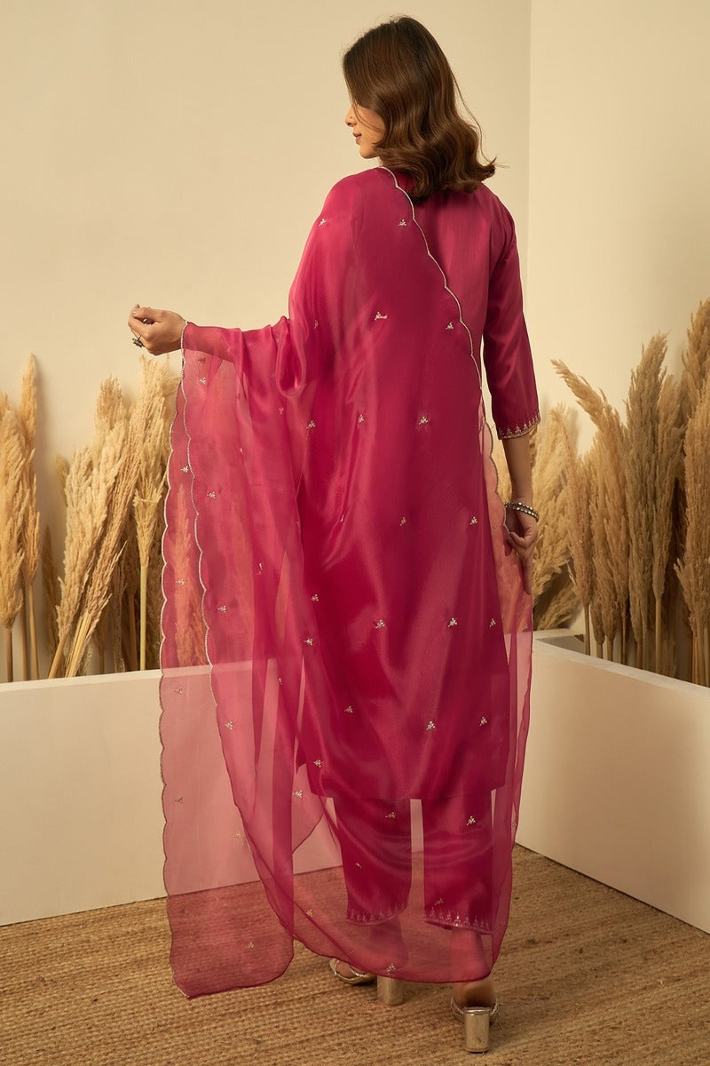 Aisha Embroidered Silk Blend Kurta Set