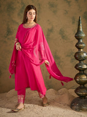 Aisha Embroidered Silk Kurta Set