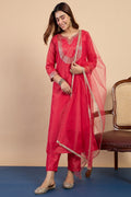 Aisha Embroidered Silk Blend Kurta Set