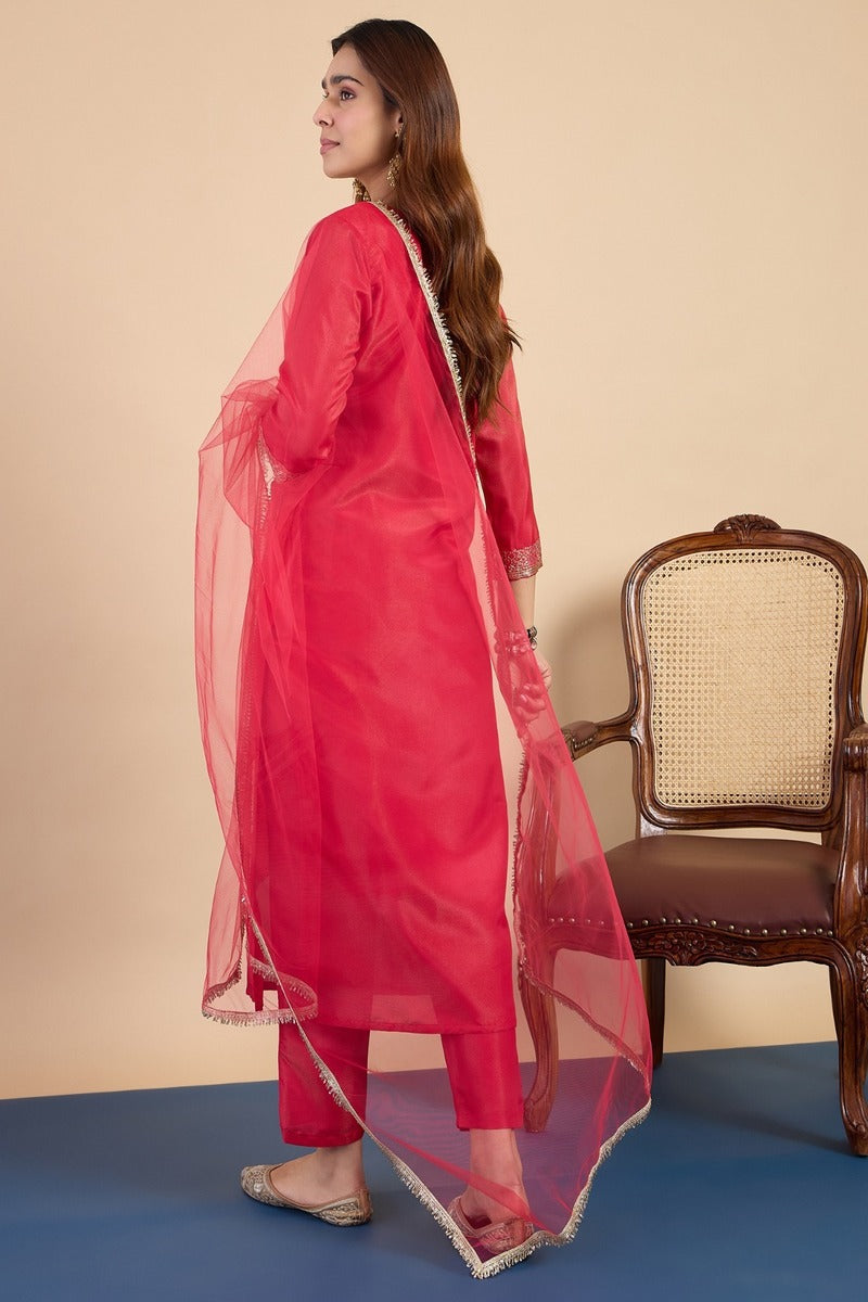 Aisha Embroidered Silk Blend Kurta Set