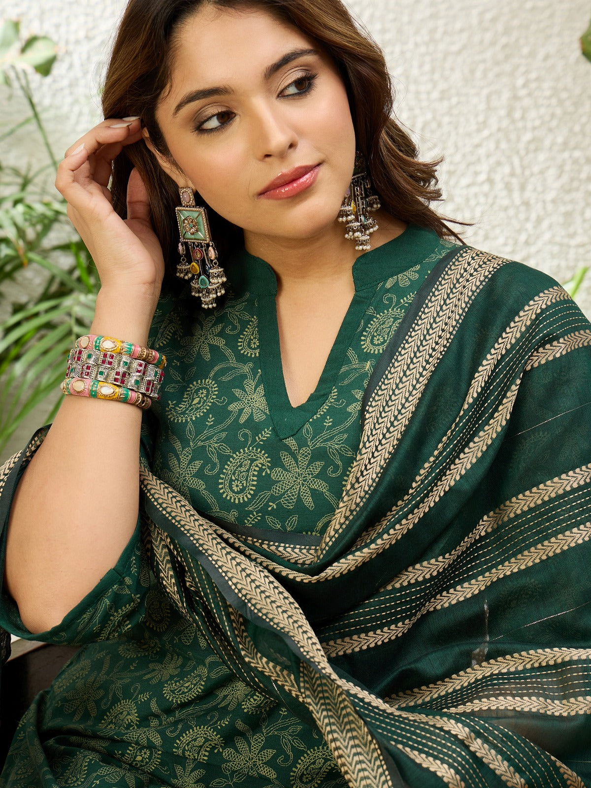 Emerald Paisley Printed Kurta Set