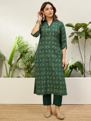 Emerald Paisley Printed Kurta Set