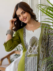 Ziva Olive Printed Kurti