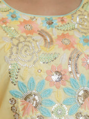 Ivory Bloom Floral Embroidered Kurti Set