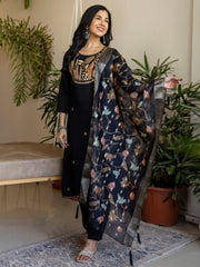 Gulbahar Black Embroidered Kurti with Dupatta