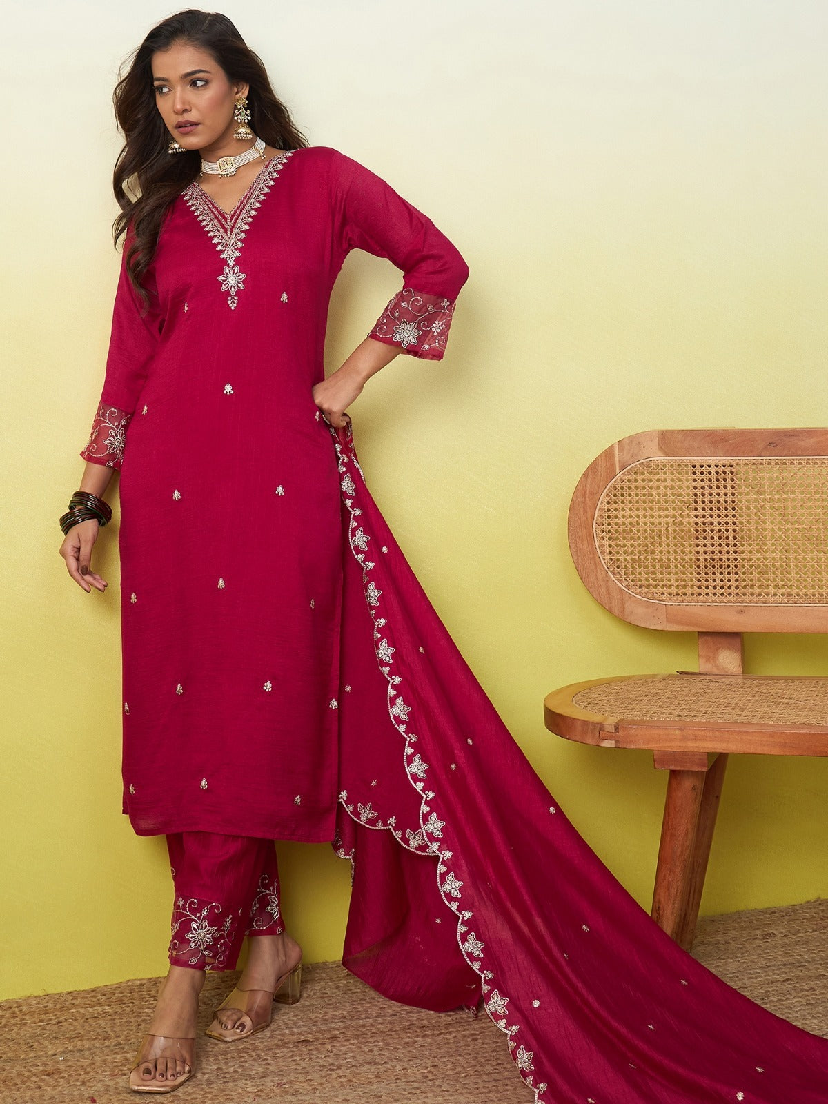 Rani Royale Embroidered Kurti Set