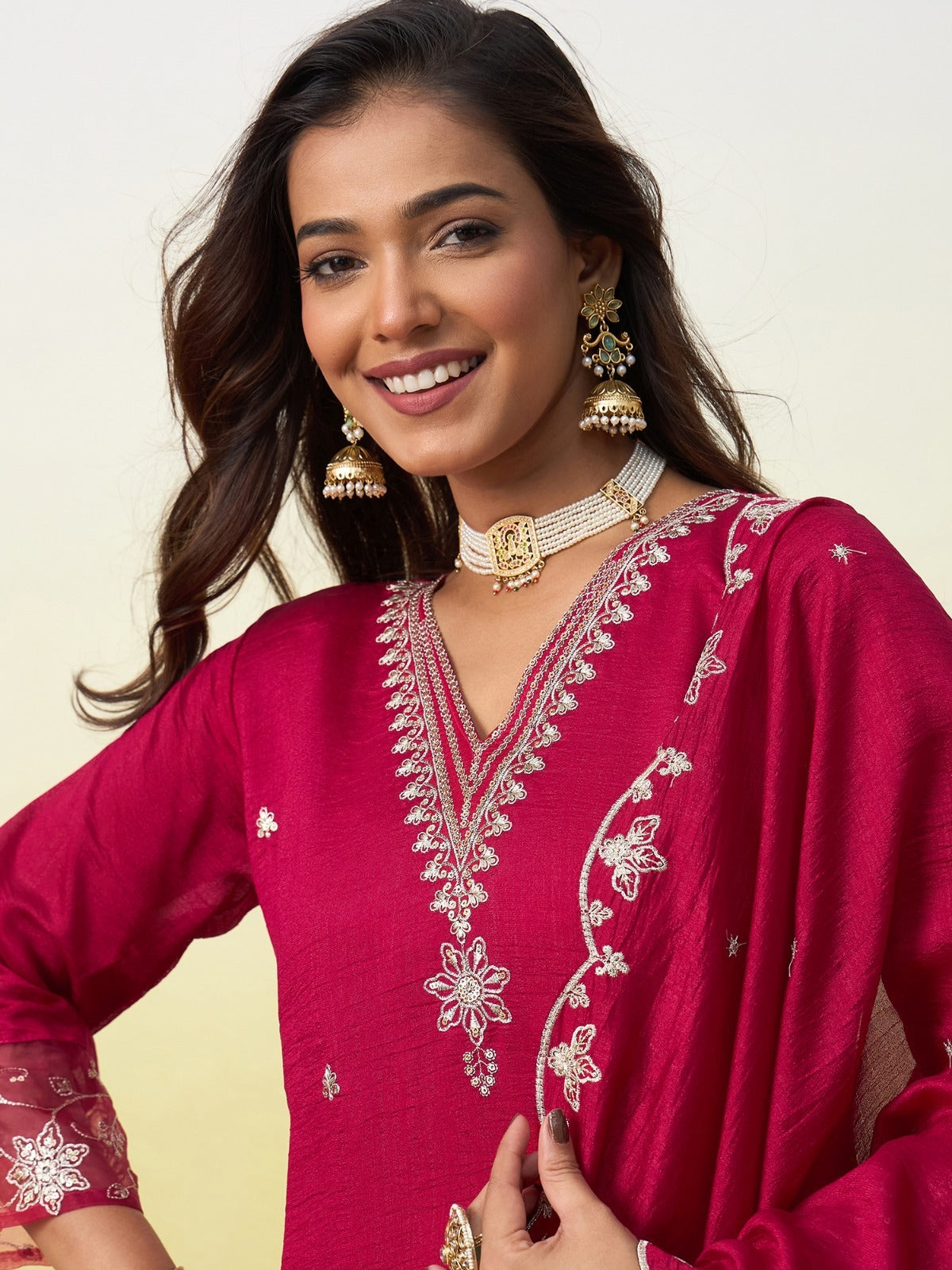Rani Royale Embroidered Kurti Set
