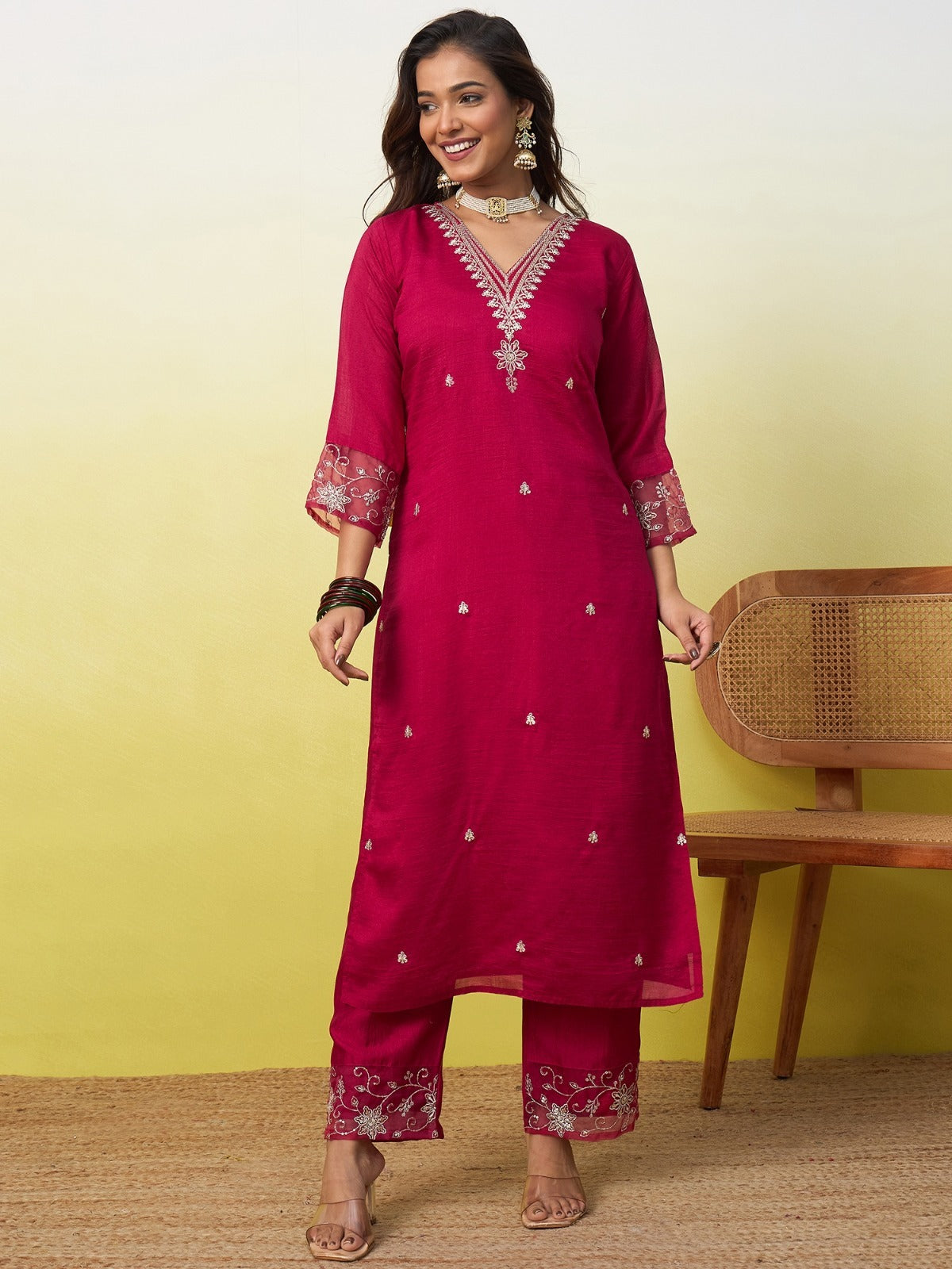 Rani Royale Embroidered Kurti Set