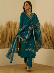 Teal Floral Elegance Set