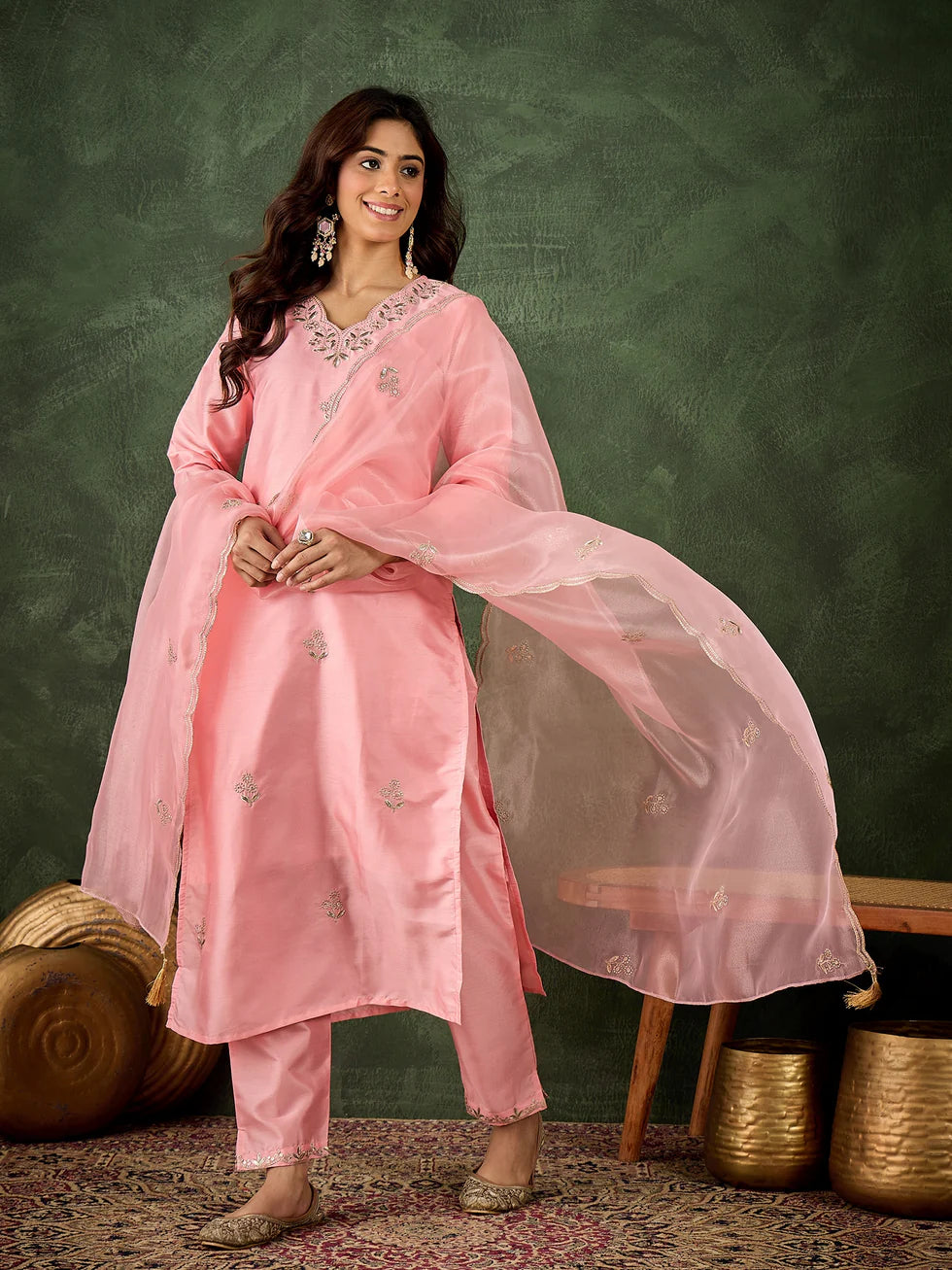 Floral Embroidered Kurta Set