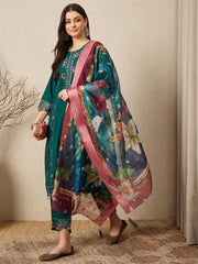 Ira Embroidered Silk Kurta Set