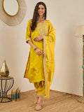 Mustard Embroidered Suit Set