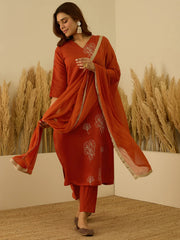 Rust Floral Elegance Set