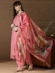 Zaria Floral Silk Kurta Set