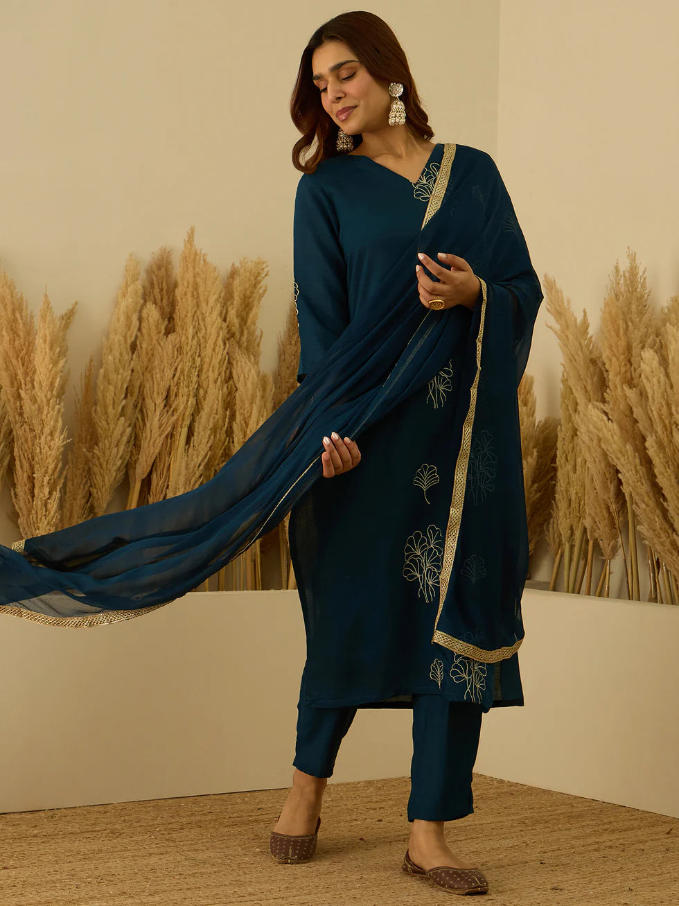 Teal Floral Elegance Set