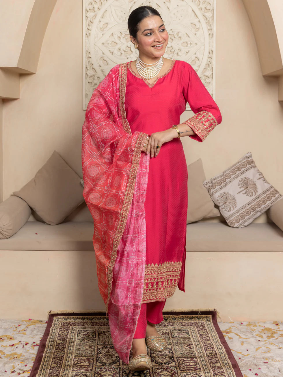 Rani Gulnaar Embroidered Festive Set
